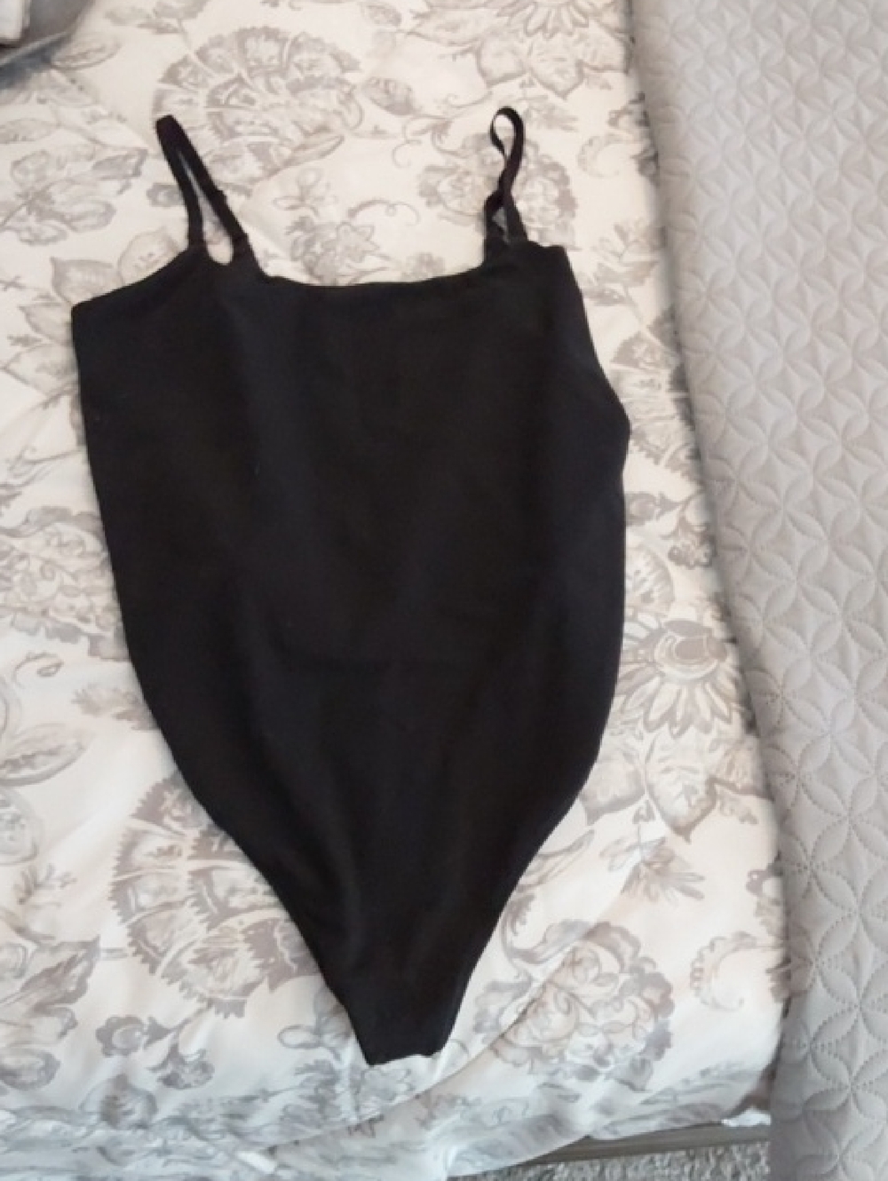 YITTY Black Spaghetti-Strap One-Piece Bodysuit W/black & White Skirt